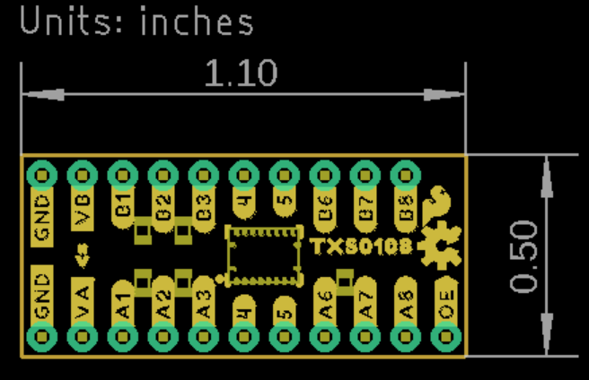 Mechanical Drawing - SparkFun Level Shifter - 8 Channel (TXS0108E)